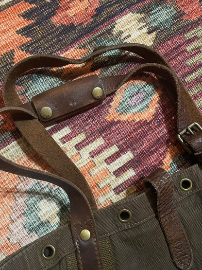 RALPH LAUREN POLO Vintage Canvas Leather Tote