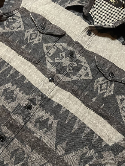RRL Charcoal Houndstooth Wool Blend Shirt