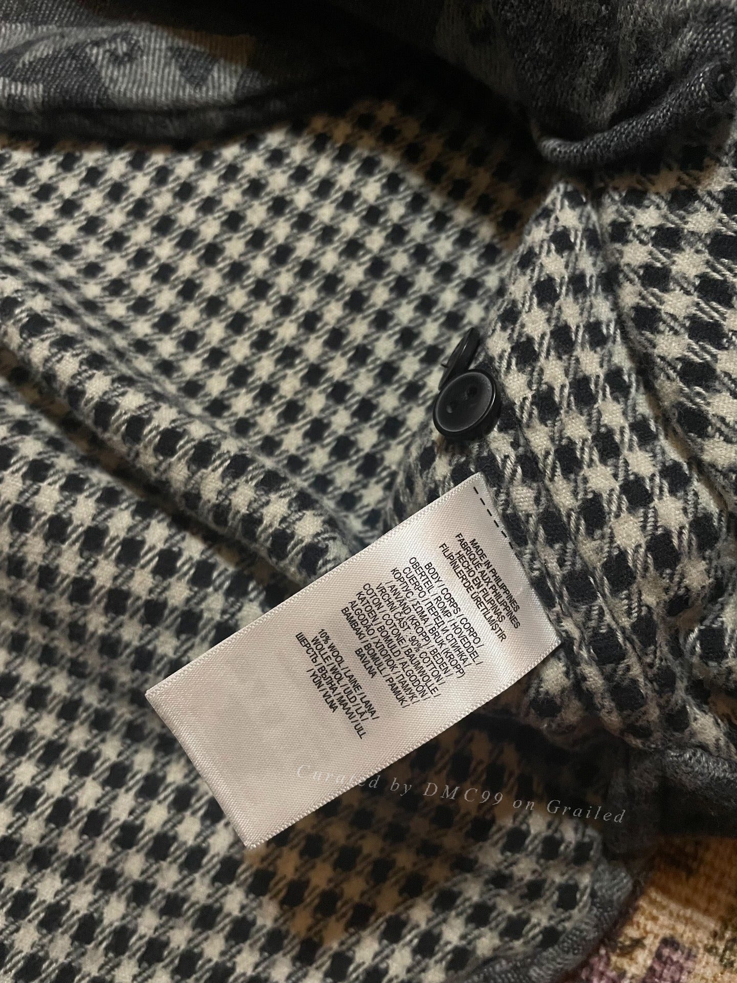 RRL Charcoal Houndstooth Wool Blend Shirt