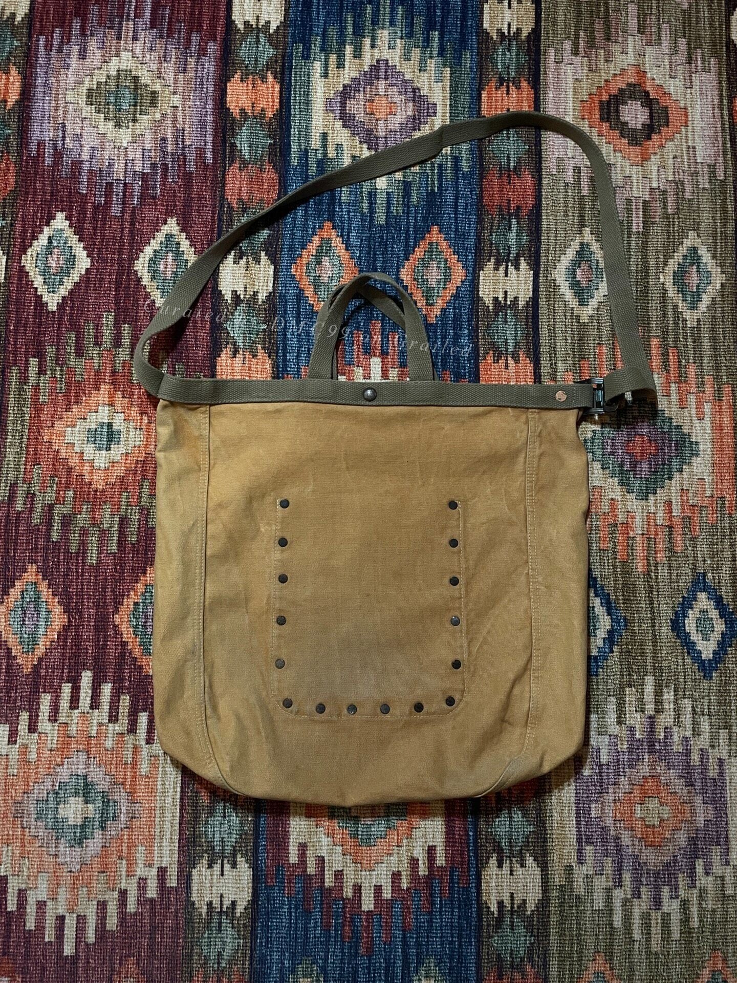 RRL Discontinued Canvas Dog Print Crossbody