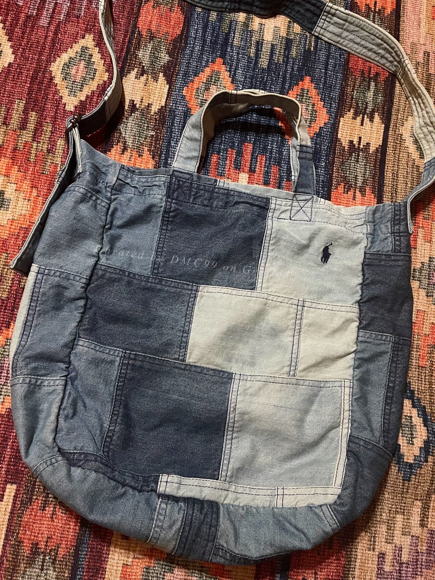 RALPH LAUREN Washed Patchwork Crossbody Bag