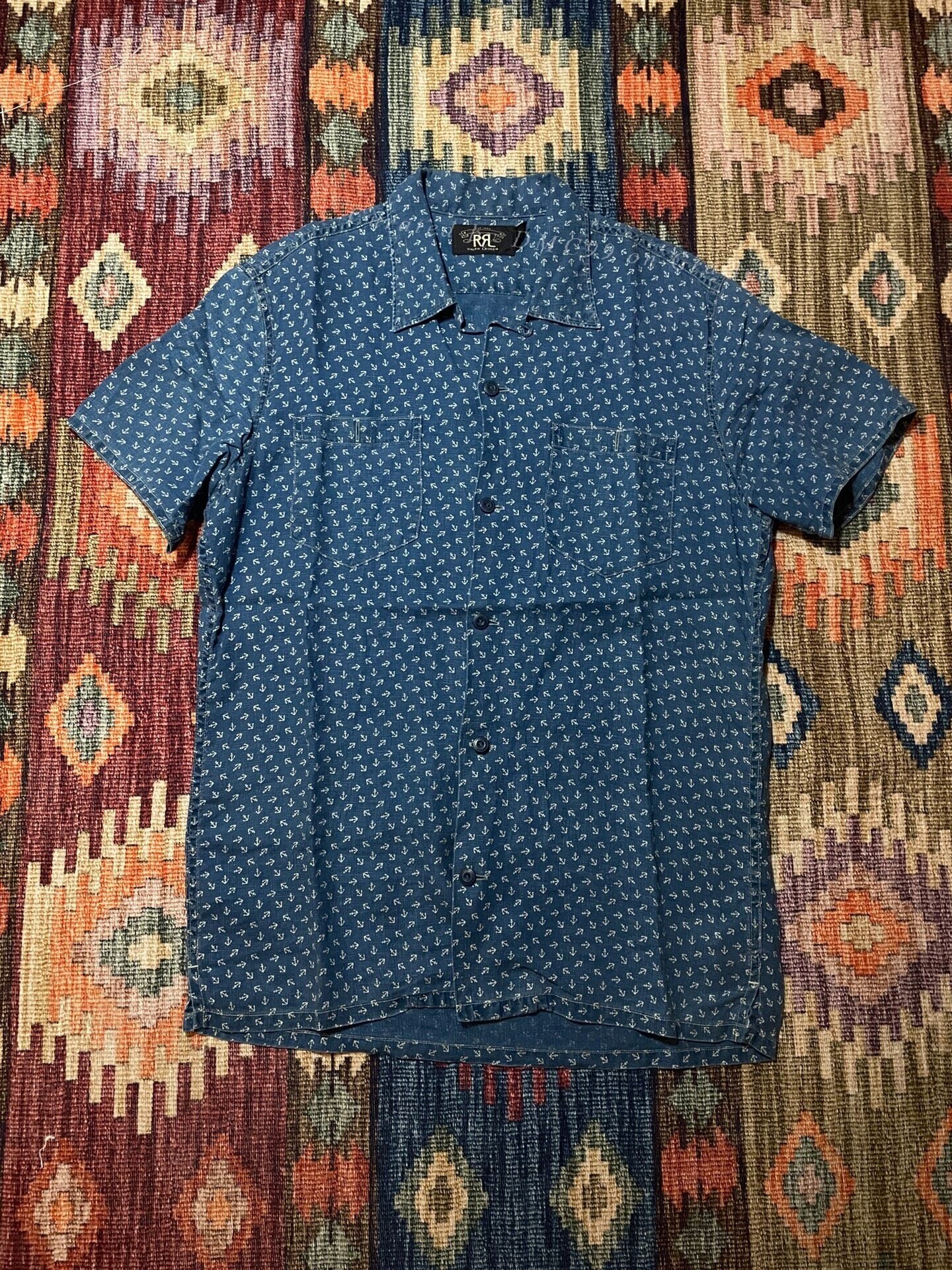 RRL Old Style Anchor Indigo Shirt T-shirt S