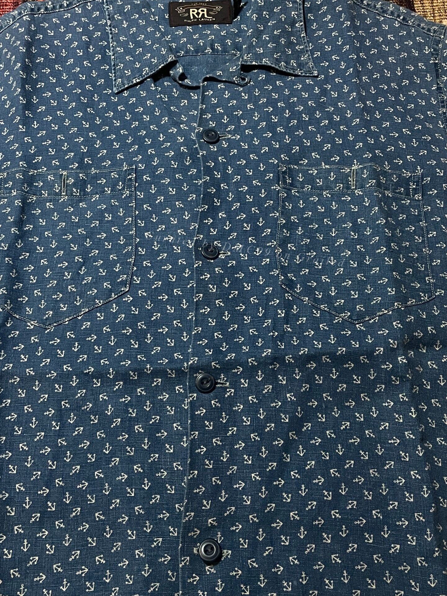 RRL Old Style Anchor Indigo Shirt T-shirt S
