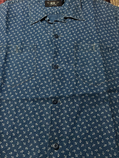 RRL Old Style Anchor Indigo Shirt T-shirt S