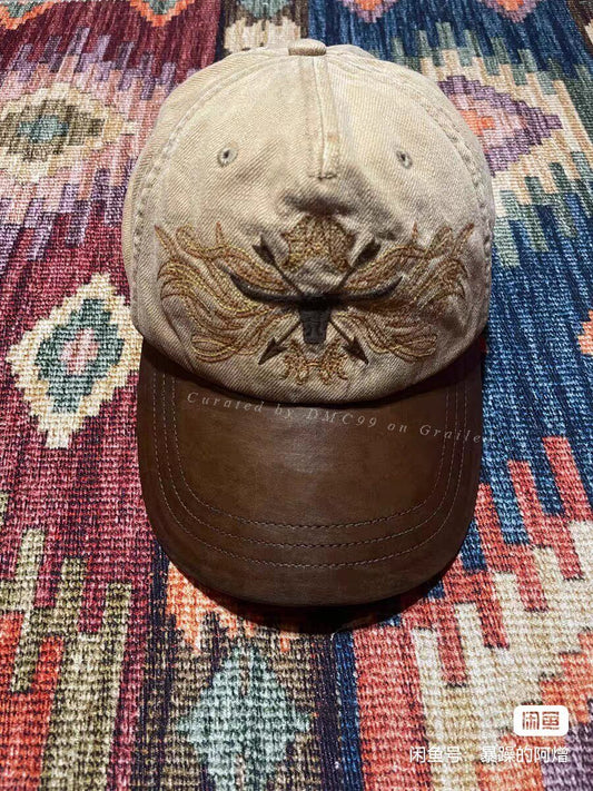 Double RL RRL Embroidered Bull Head Cap