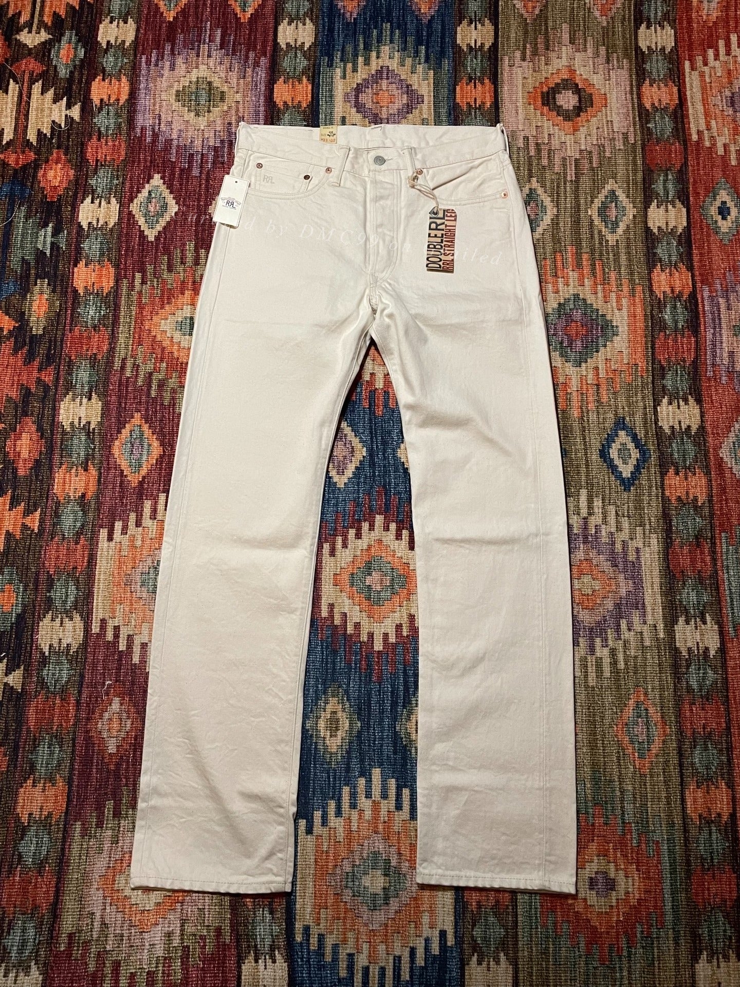 RRL Japanese Cotton Straight Leg White Jeans