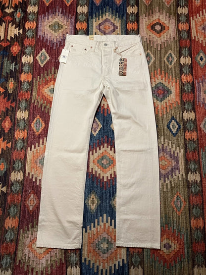 RRL Japanese Cotton Straight Leg White Jeans
