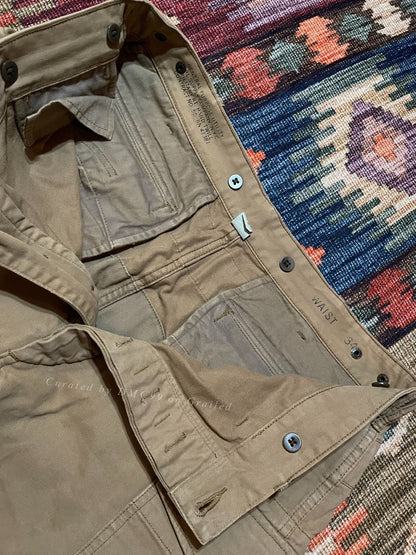 RRL Khaki Cargo Shorts Size 34