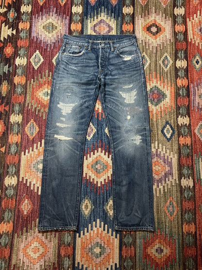 RRL 2015 Depp Style US Distressed Patched Jeans