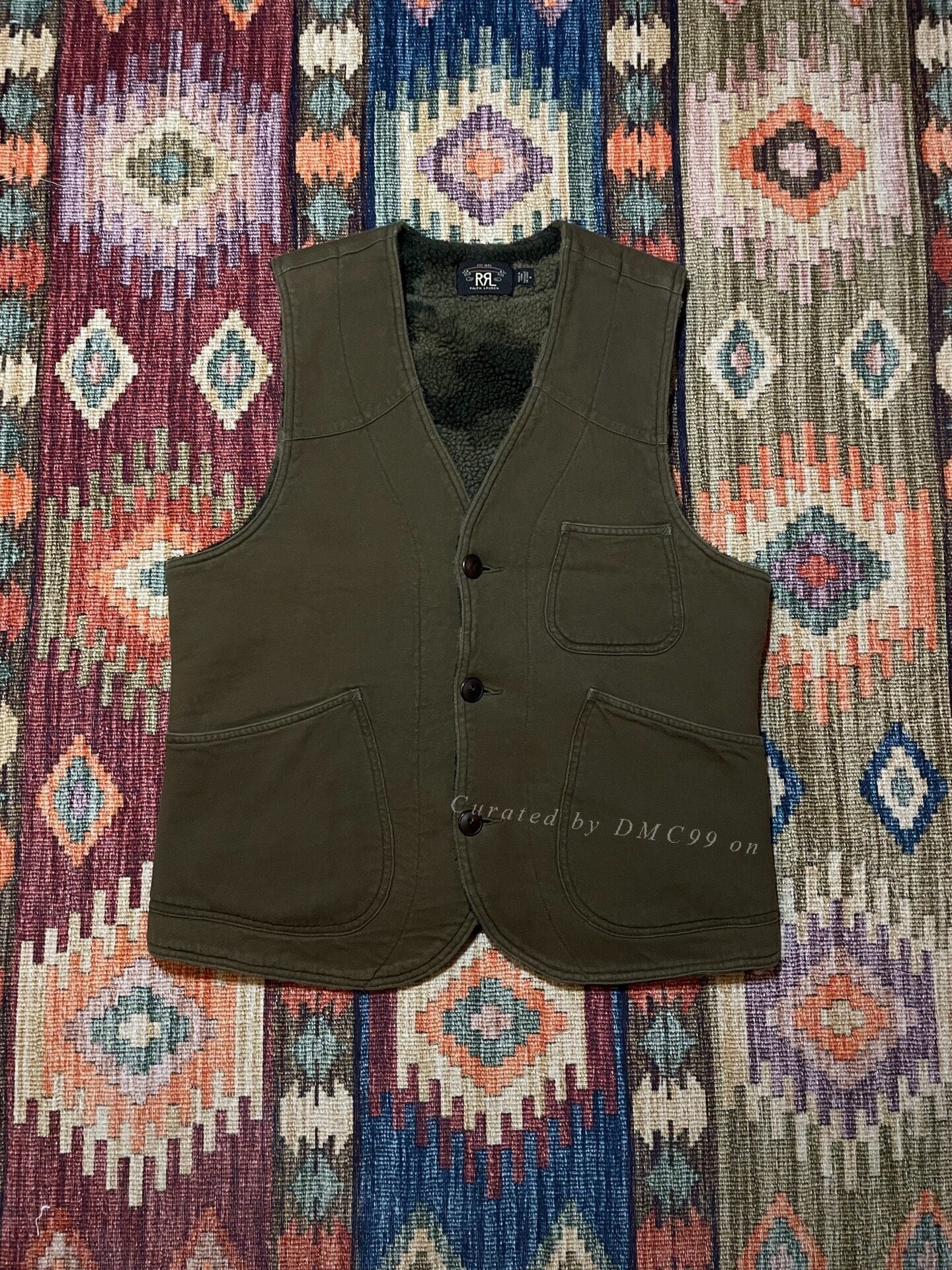 RRL Discontinued Camo Fleece Vest