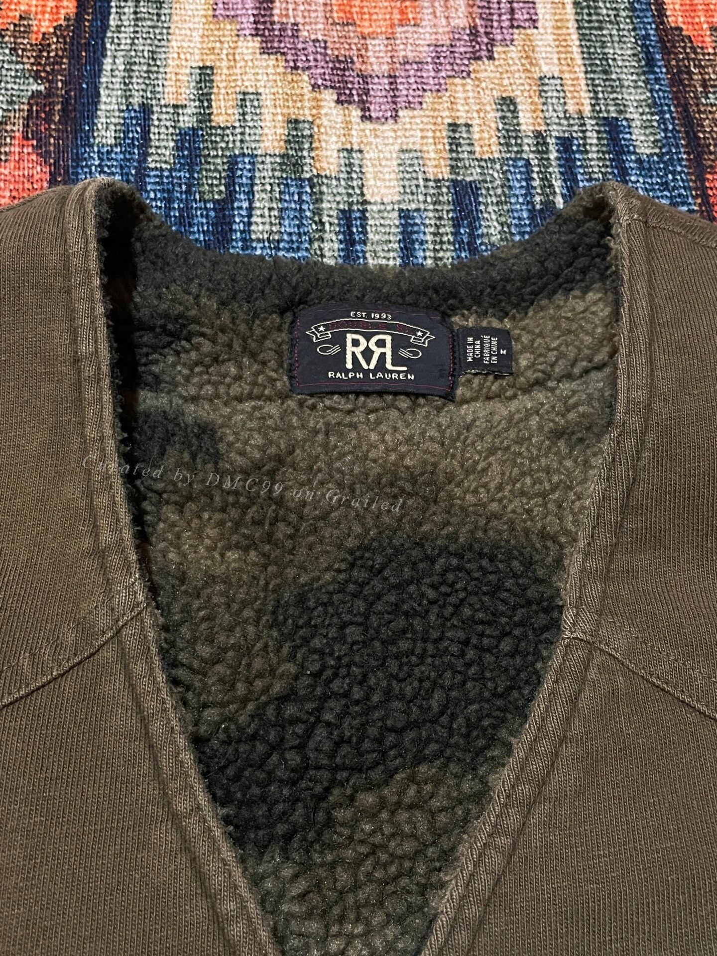 RRL Discontinued Camo Fleece Vest