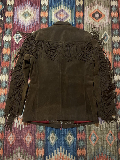 RRL Western Fringe Leather Blazer