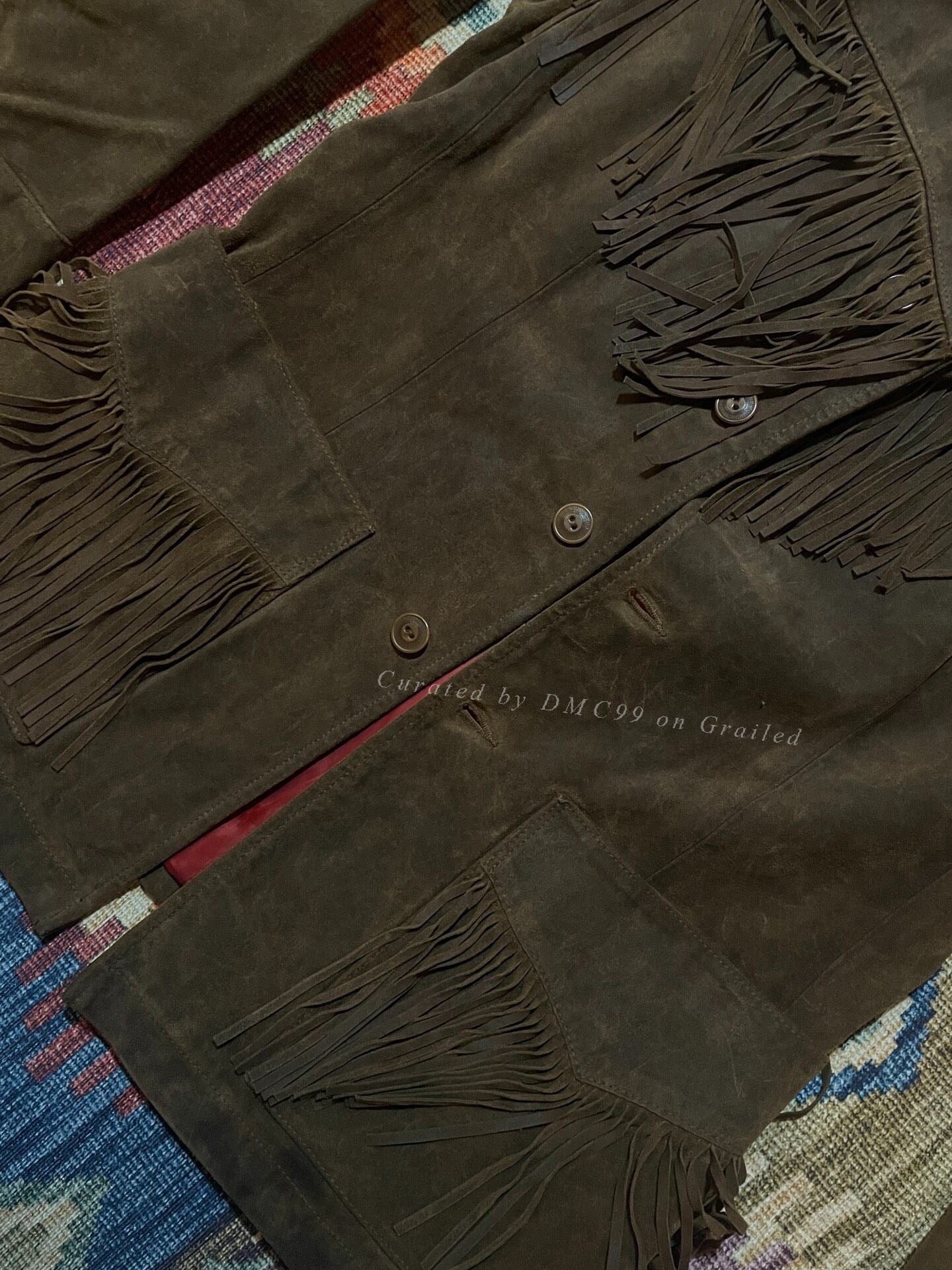 RRL Western Fringe Leather Blazer