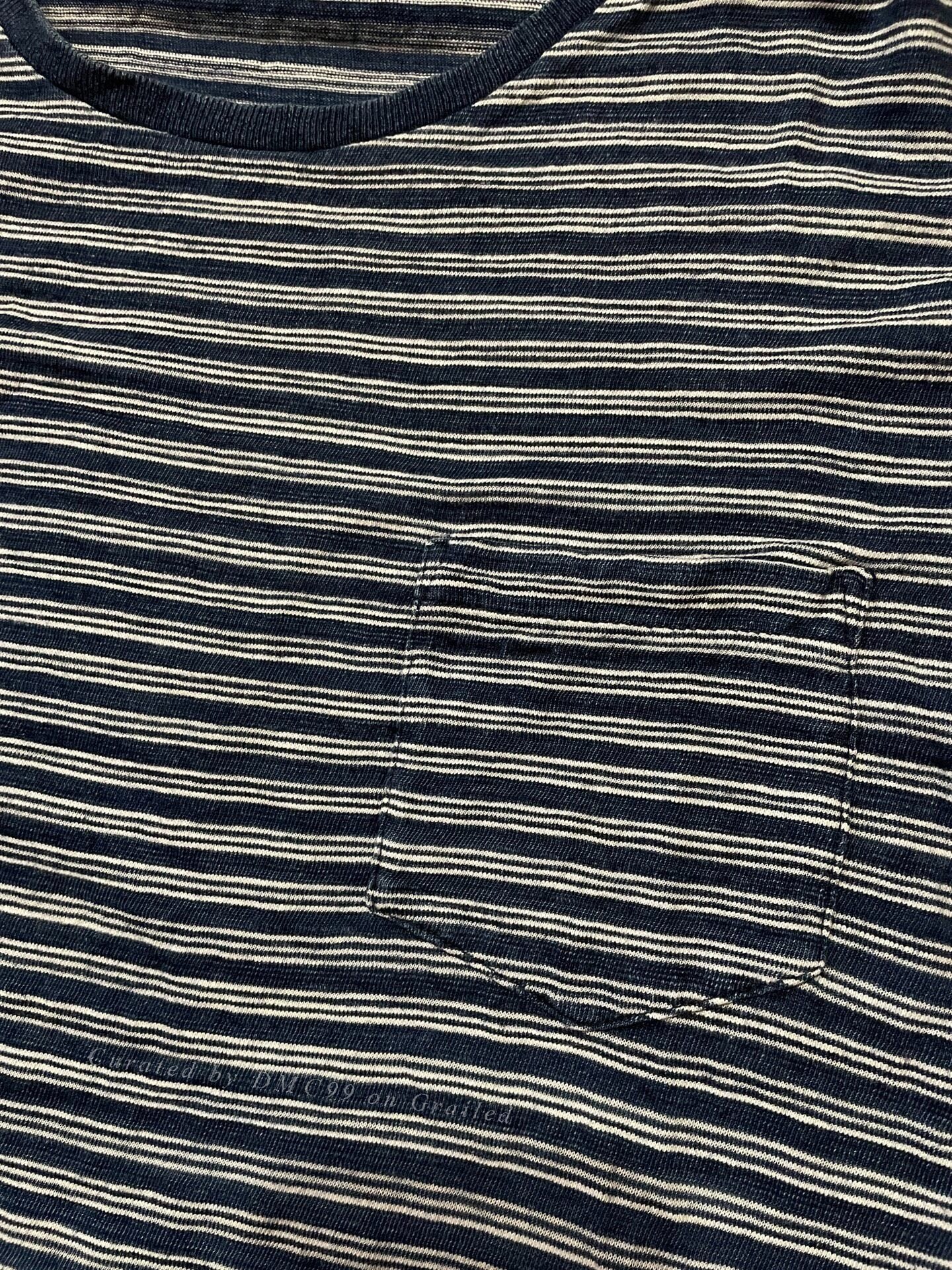 RRL Stripe Pocket Short Sleeve T-shirt S