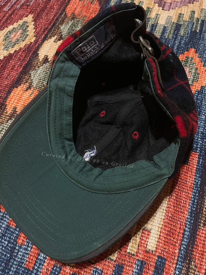 Polo Ralph Lauren Plaid Wool Leather Brim Cap