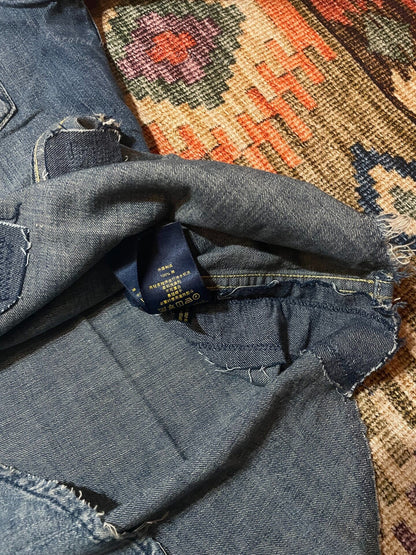 Ralph Lauren Distressed Patch Western Denim Shirt