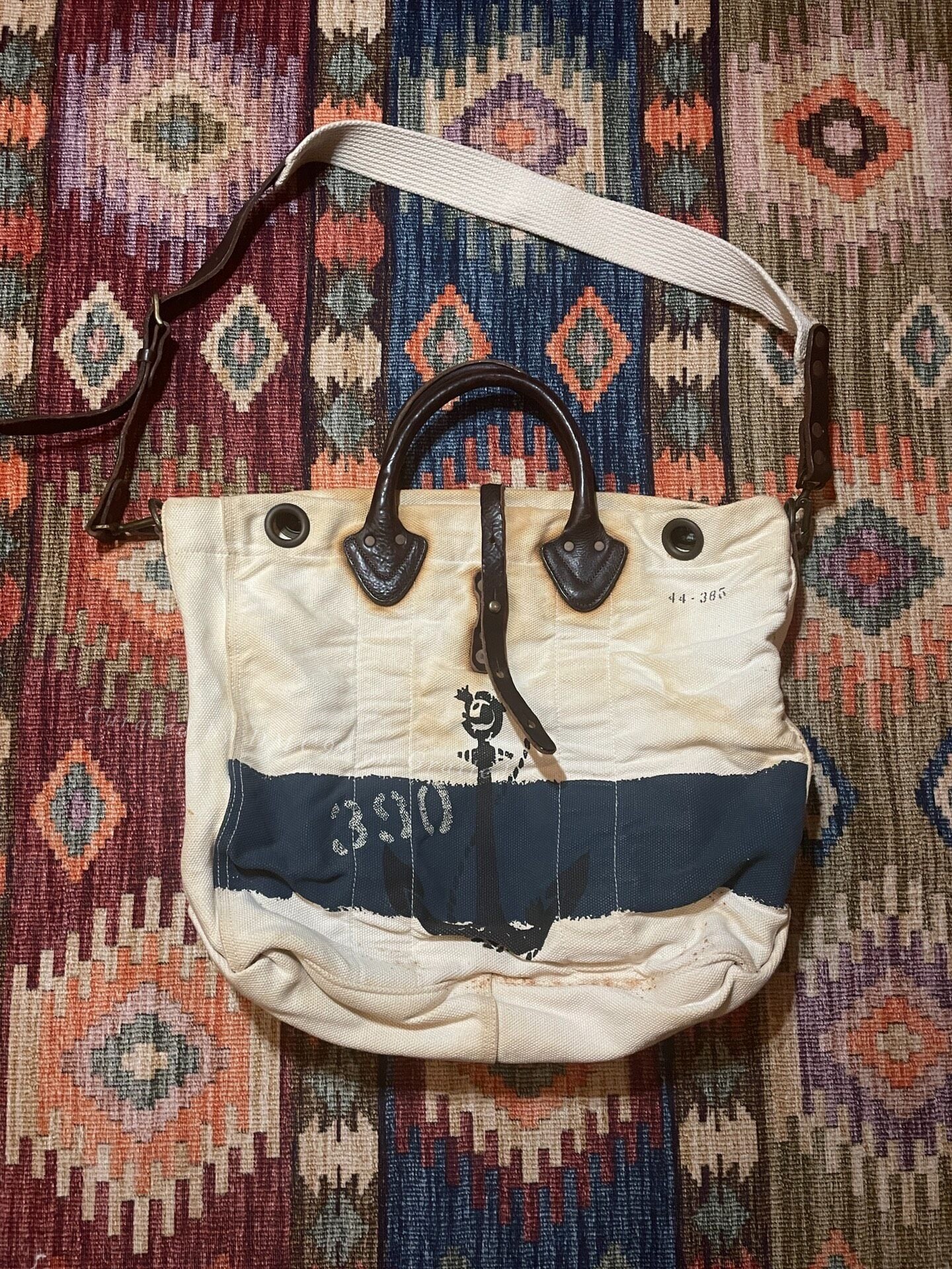 RRL Vintage Anchor Canvas Tote Bag