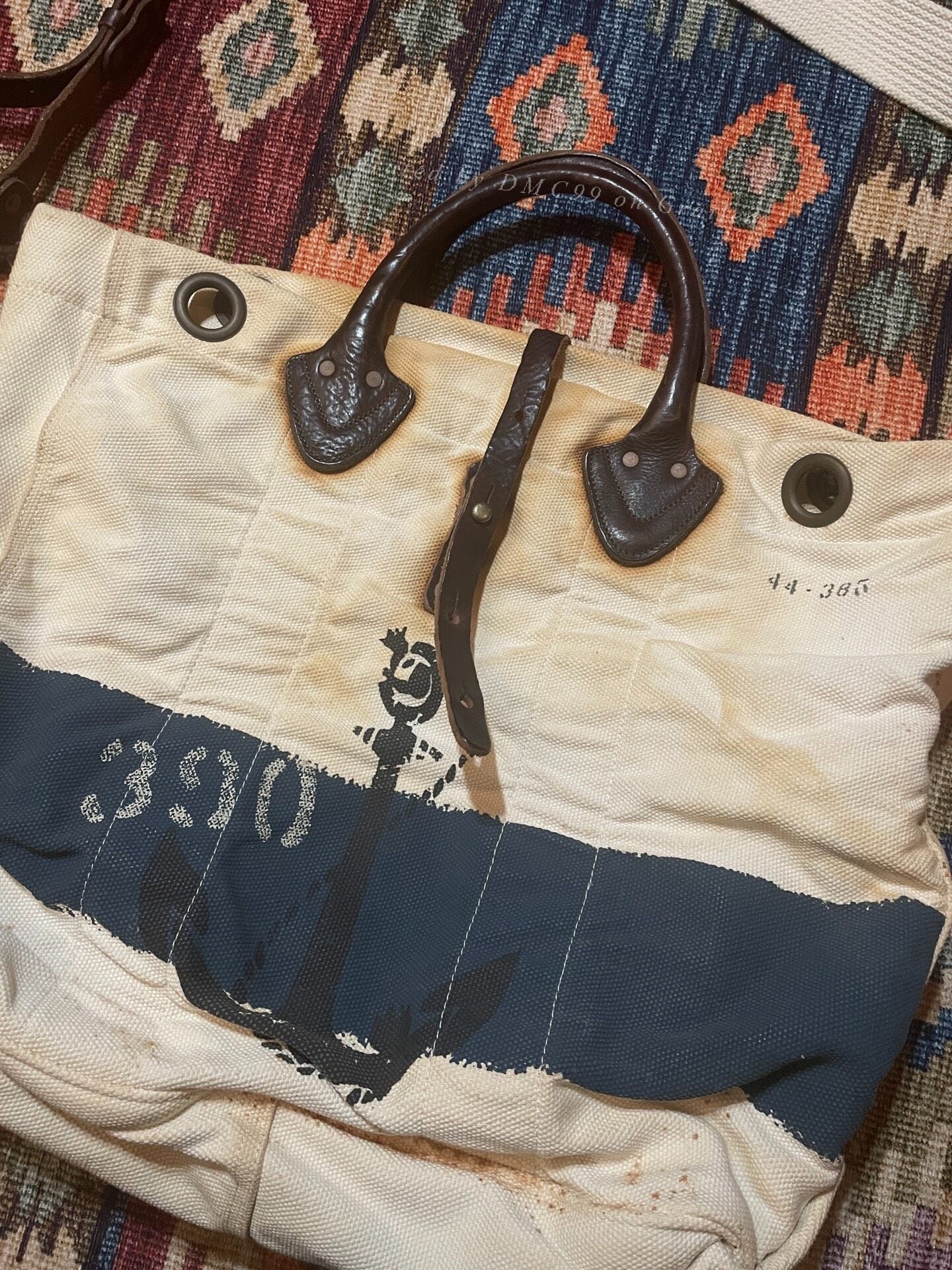 RRL Vintage Anchor Canvas Tote Bag
