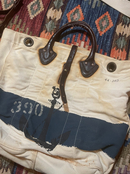 RRL Vintage Anchor Canvas Tote Bag