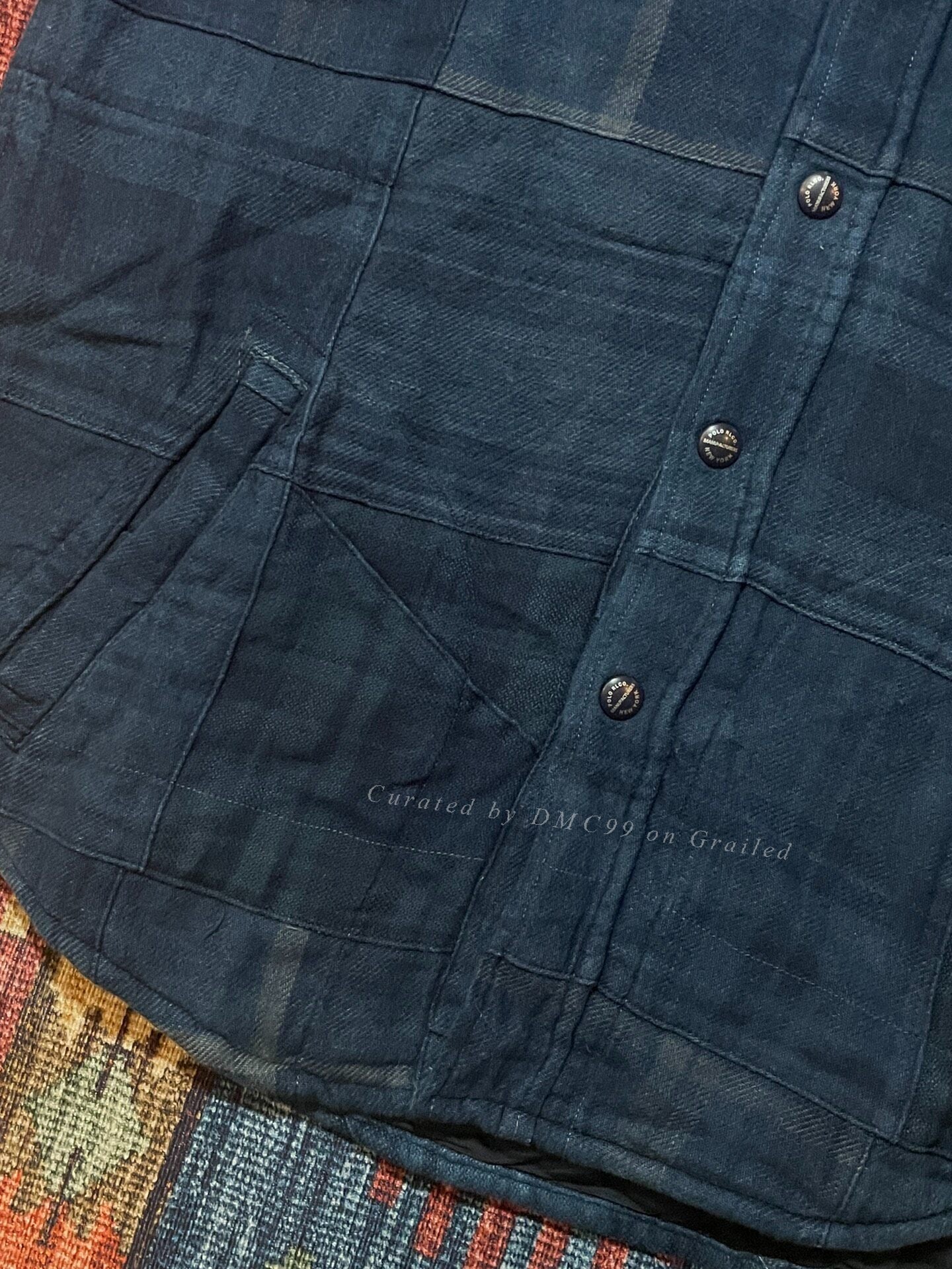 Ralph Lauren Indigo Patchwork Thick Coat