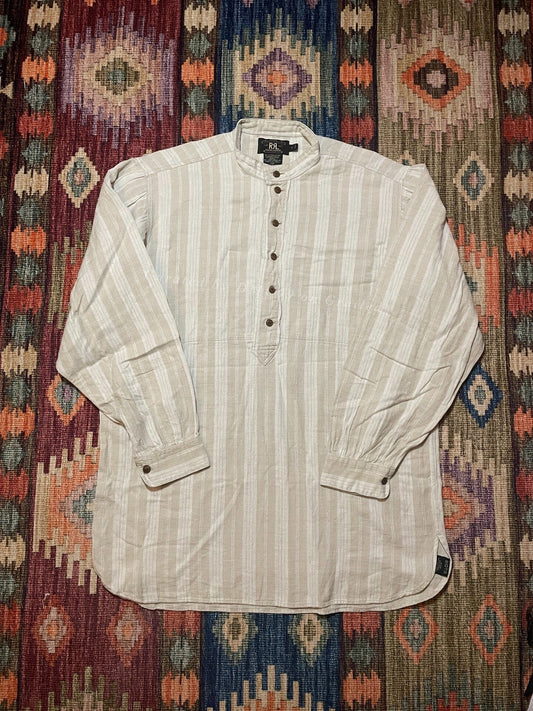 RRL Vintage Striped Beige Henley Shirt