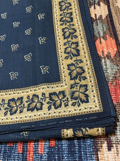 RRL Indigo Dyed Maple Leaf Scarf