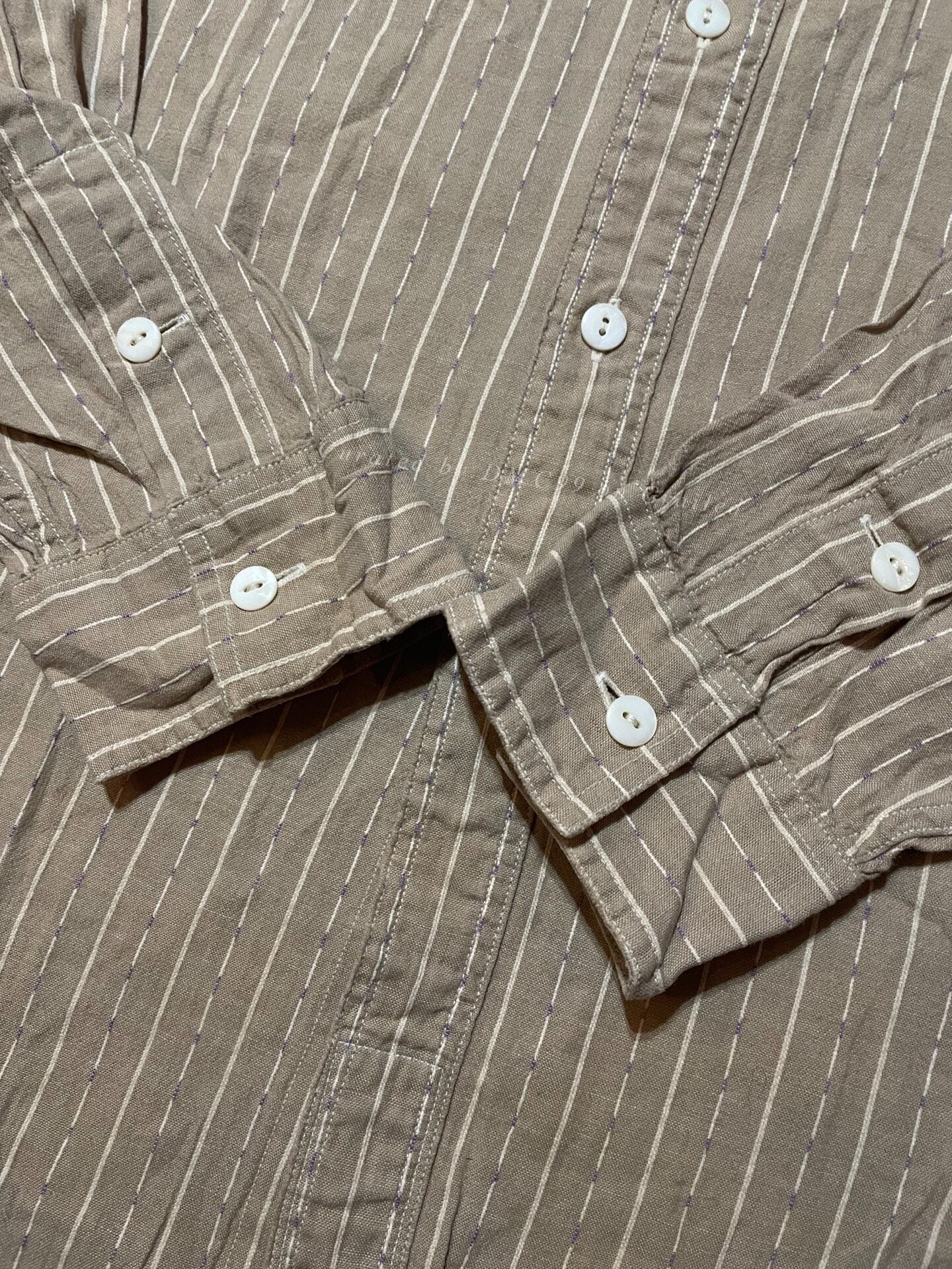 RRL Beige Striped Old Style Shirt