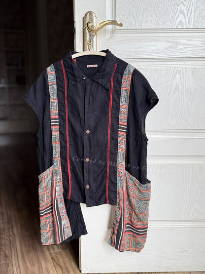 Kapital Cotton-Linen Short-Sleeve Shirt