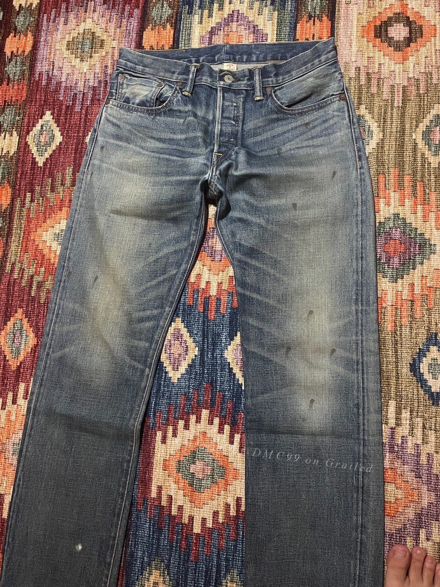 RRL Vintage Washed Distressed Jeans
