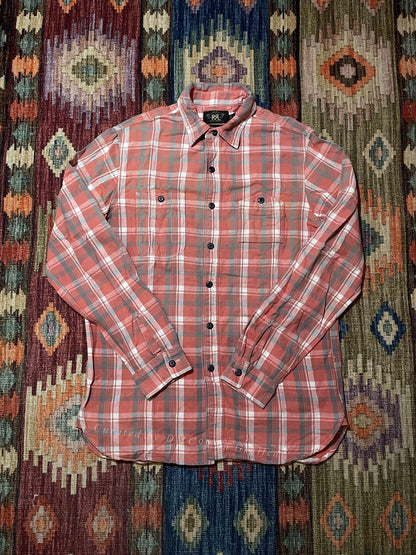 RRL Vintage Pink Striped Work Shirt M