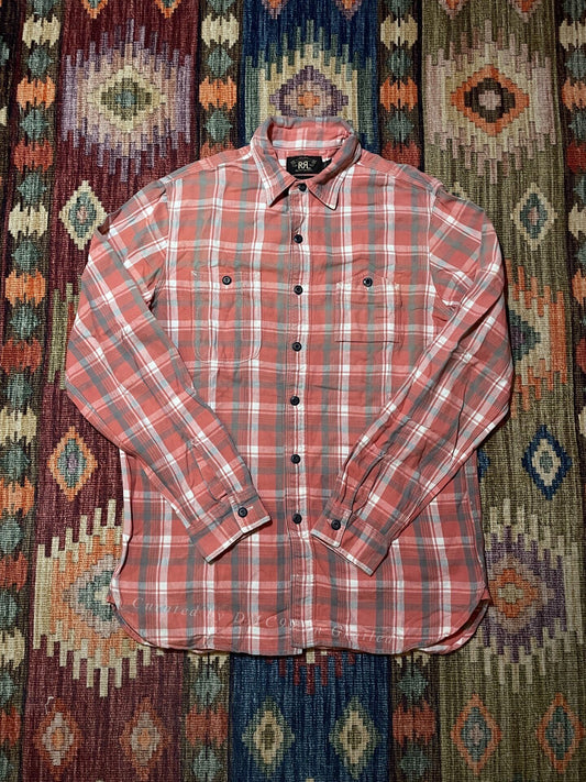 RRL Vintage Pink Striped Work Shirt M