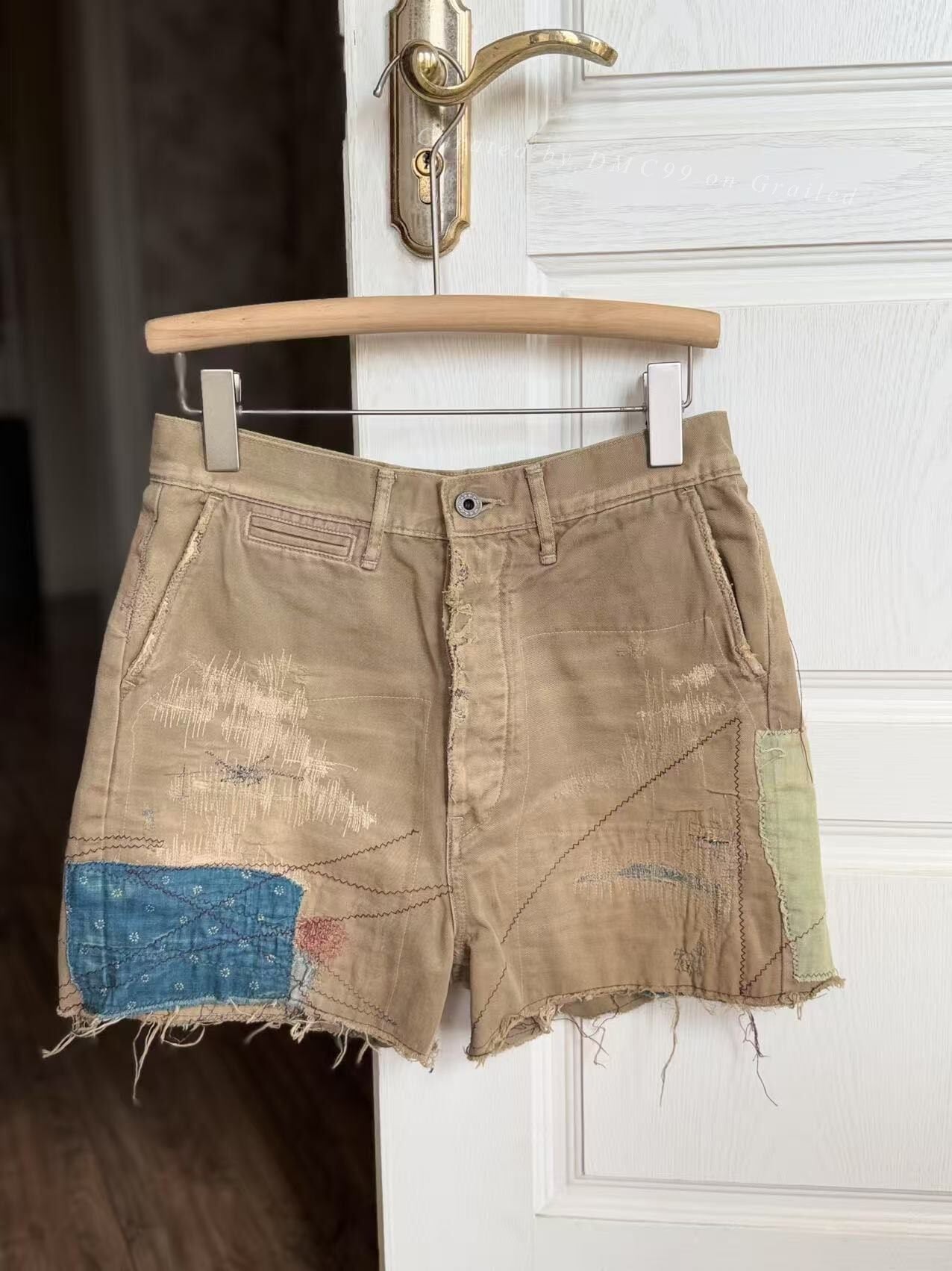 Kapital Vintage Fabric Patchwork Casual Shorts