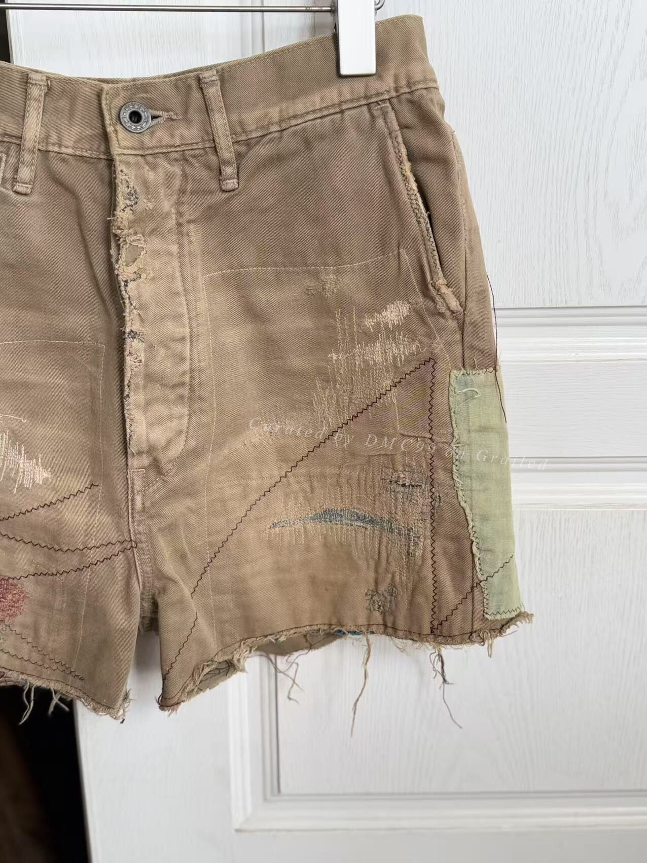 Kapital Vintage Fabric Patchwork Casual Shorts