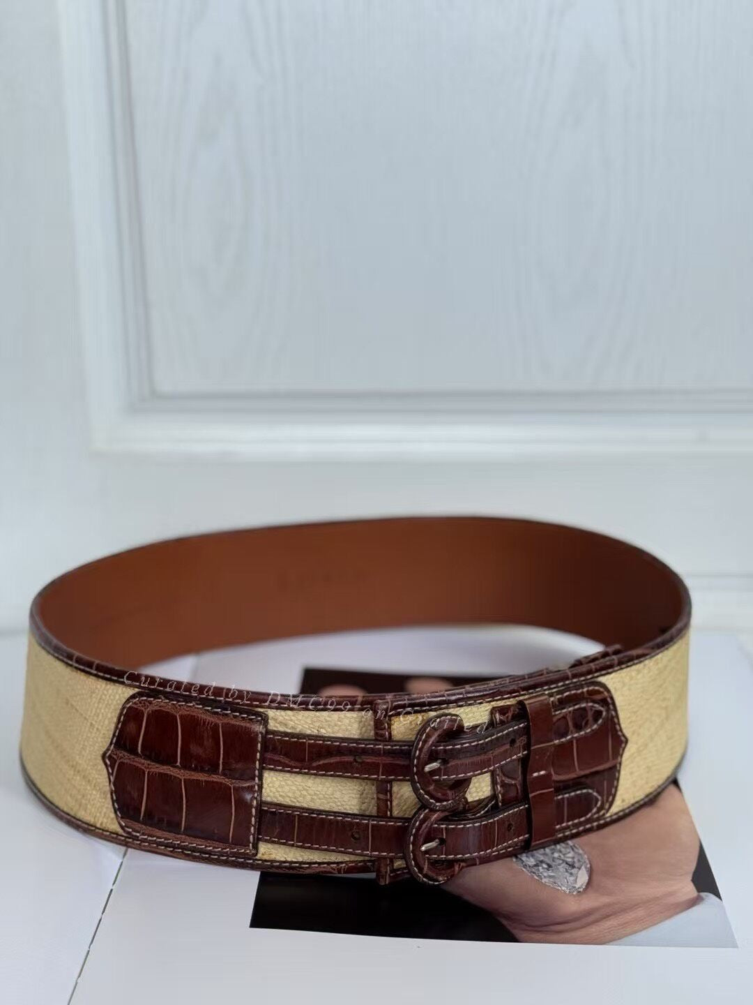 Ralph Lauren Western Straw Leather Belt