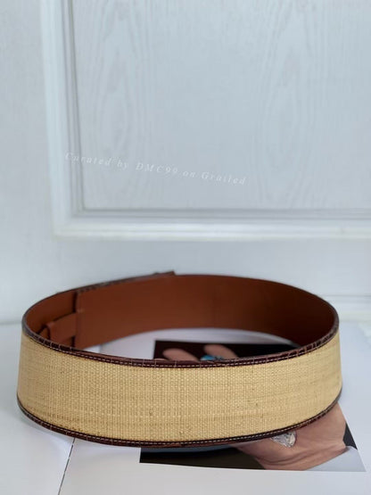 Ralph Lauren Western Straw Leather Belt