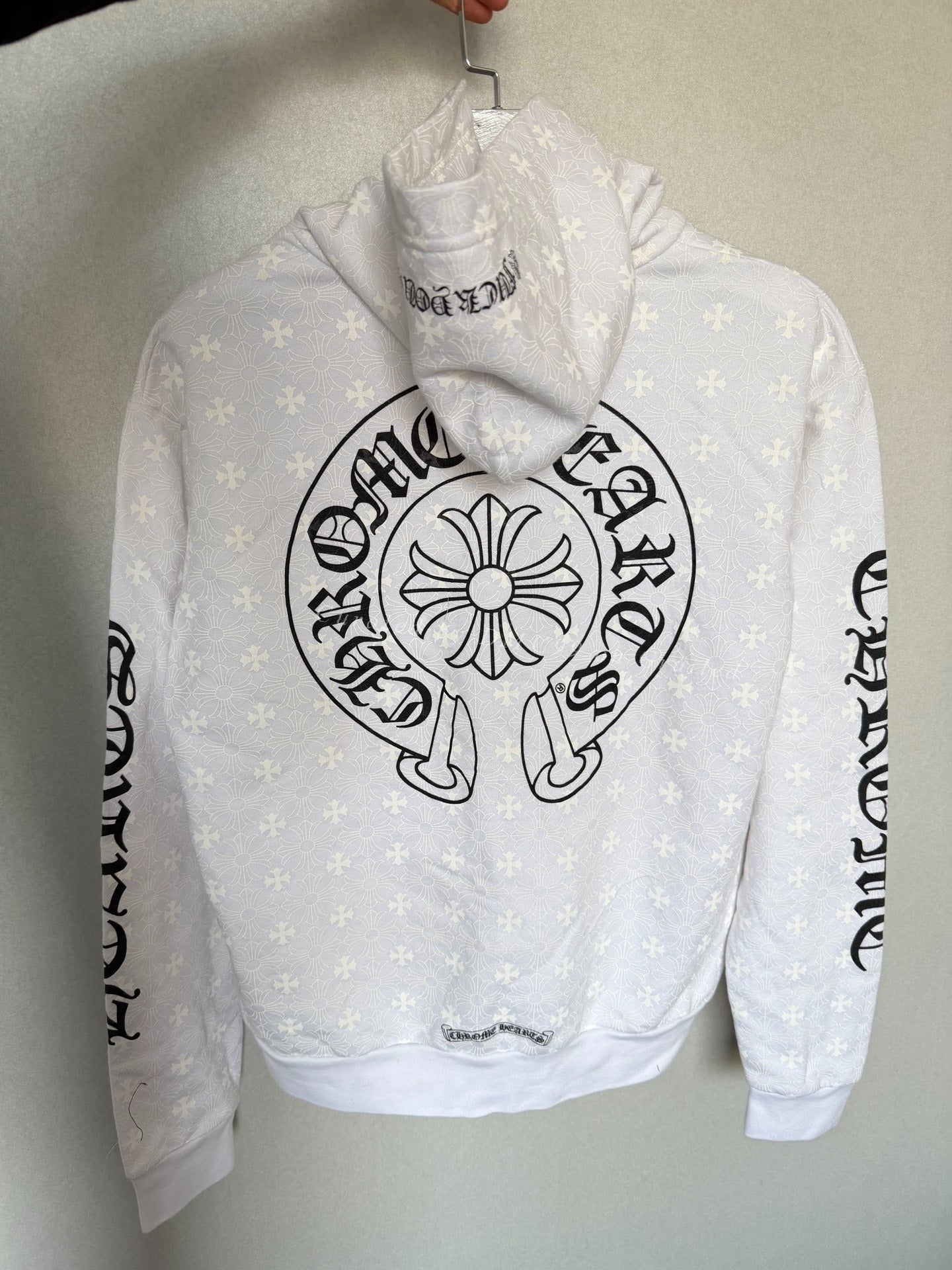 Chrome Hearts White Cross Sanskrit Print Hoodie
