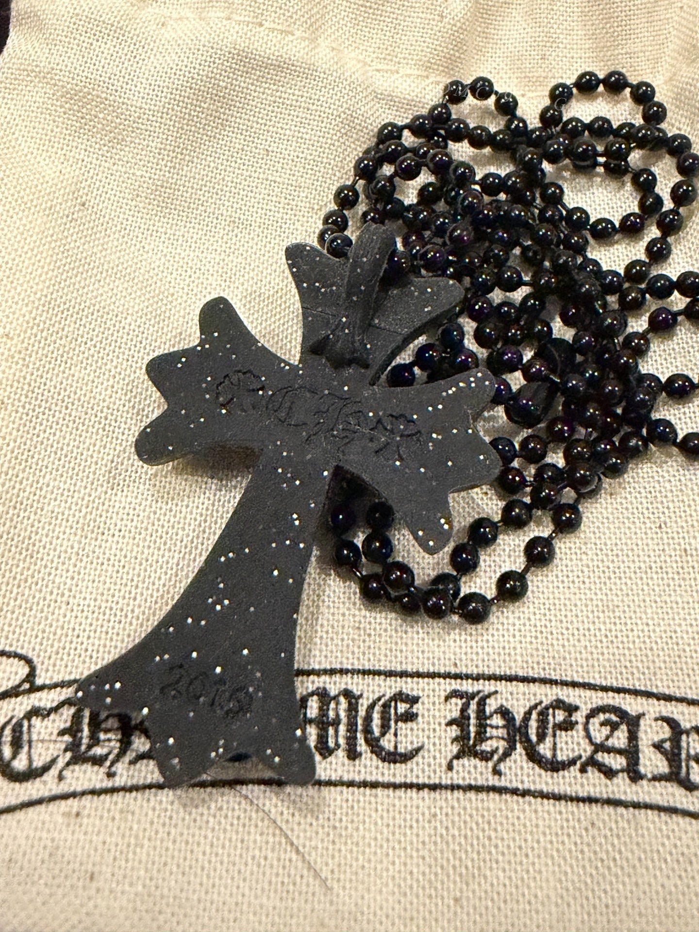 Chrome Hearts Obsidian Cross Necklace