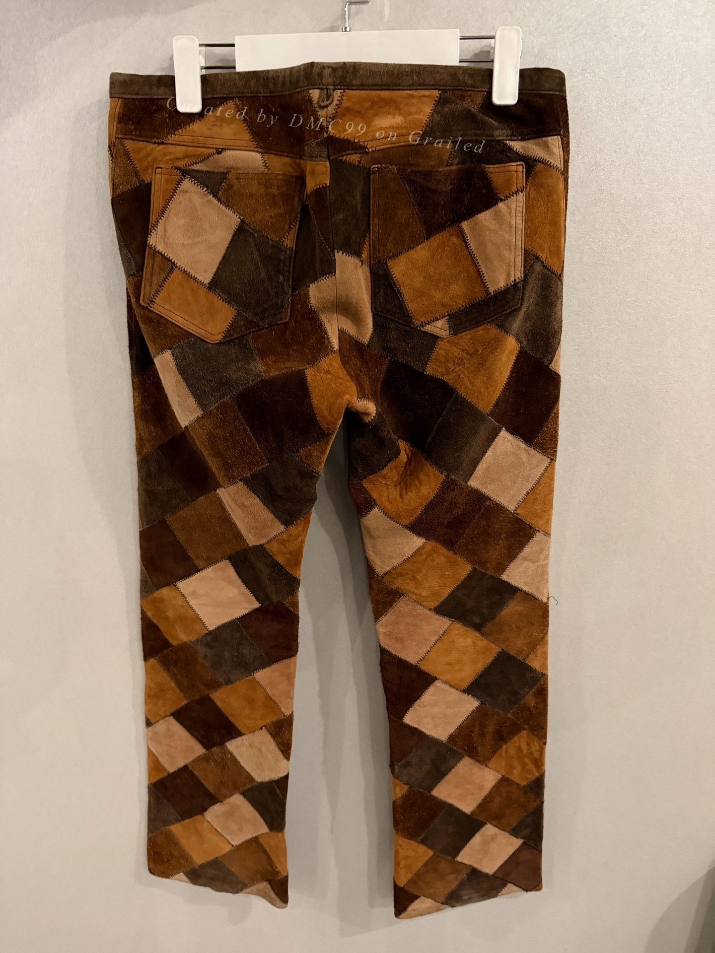 Chrome Hearts Brown Flame Leather Pants