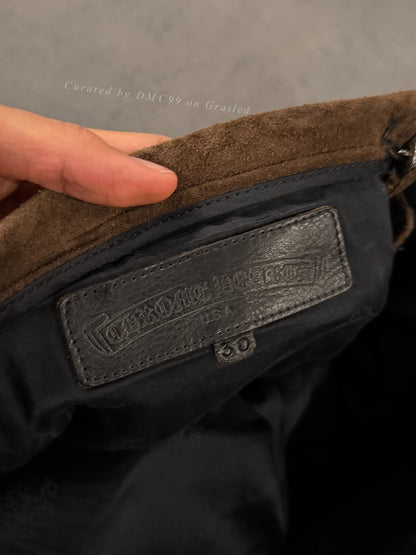 Chrome Hearts Brown Flame Leather Pants