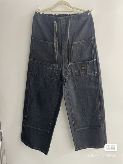 KAPITAL Men's Cotton Drawstring Casual Jeans