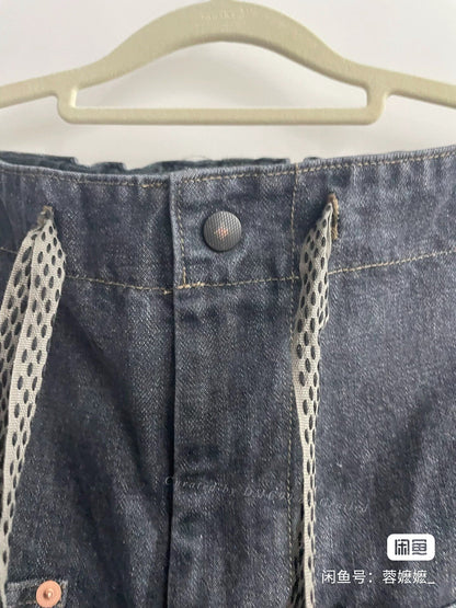 KAPITAL Men's Cotton Drawstring Casual Jeans