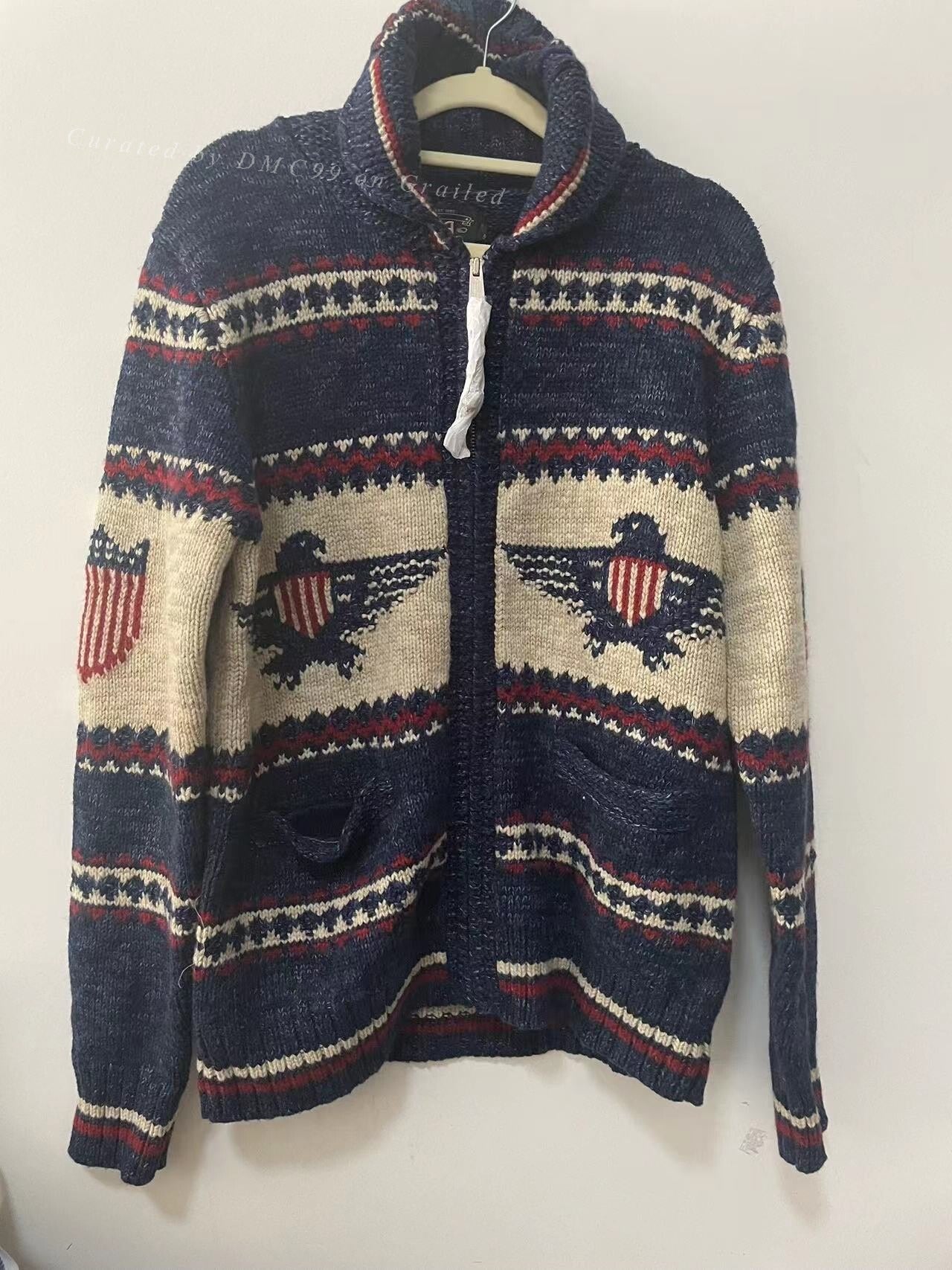 RRL Logo Cotton-Blend Full-Zip Cardigan