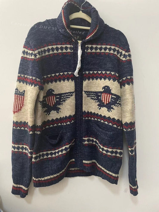 RRL Logo Cotton-Blend Full-Zip Cardigan