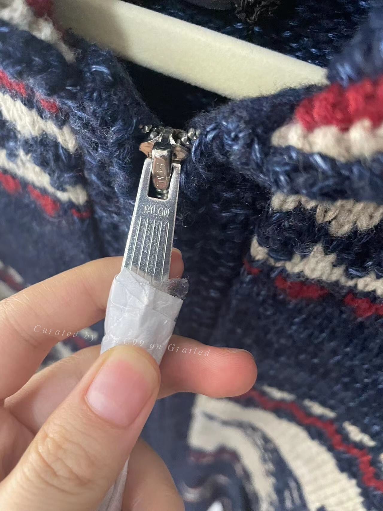 RRL Logo Cotton-Blend Full-Zip Cardigan