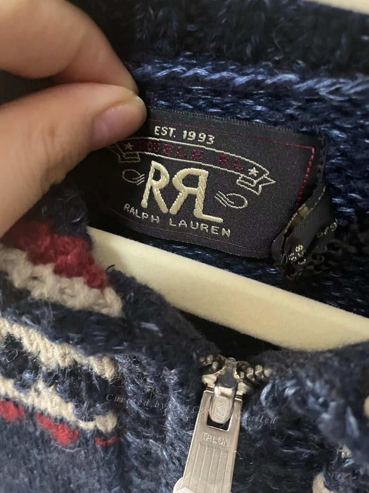 RRL Logo Cotton-Blend Full-Zip Cardigan