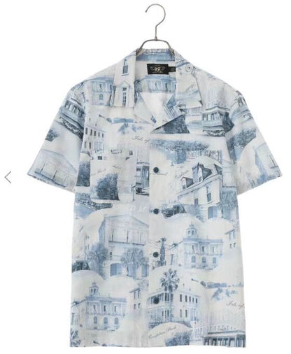 RRL Men's Printed Casual Short-Sleeve Shirt