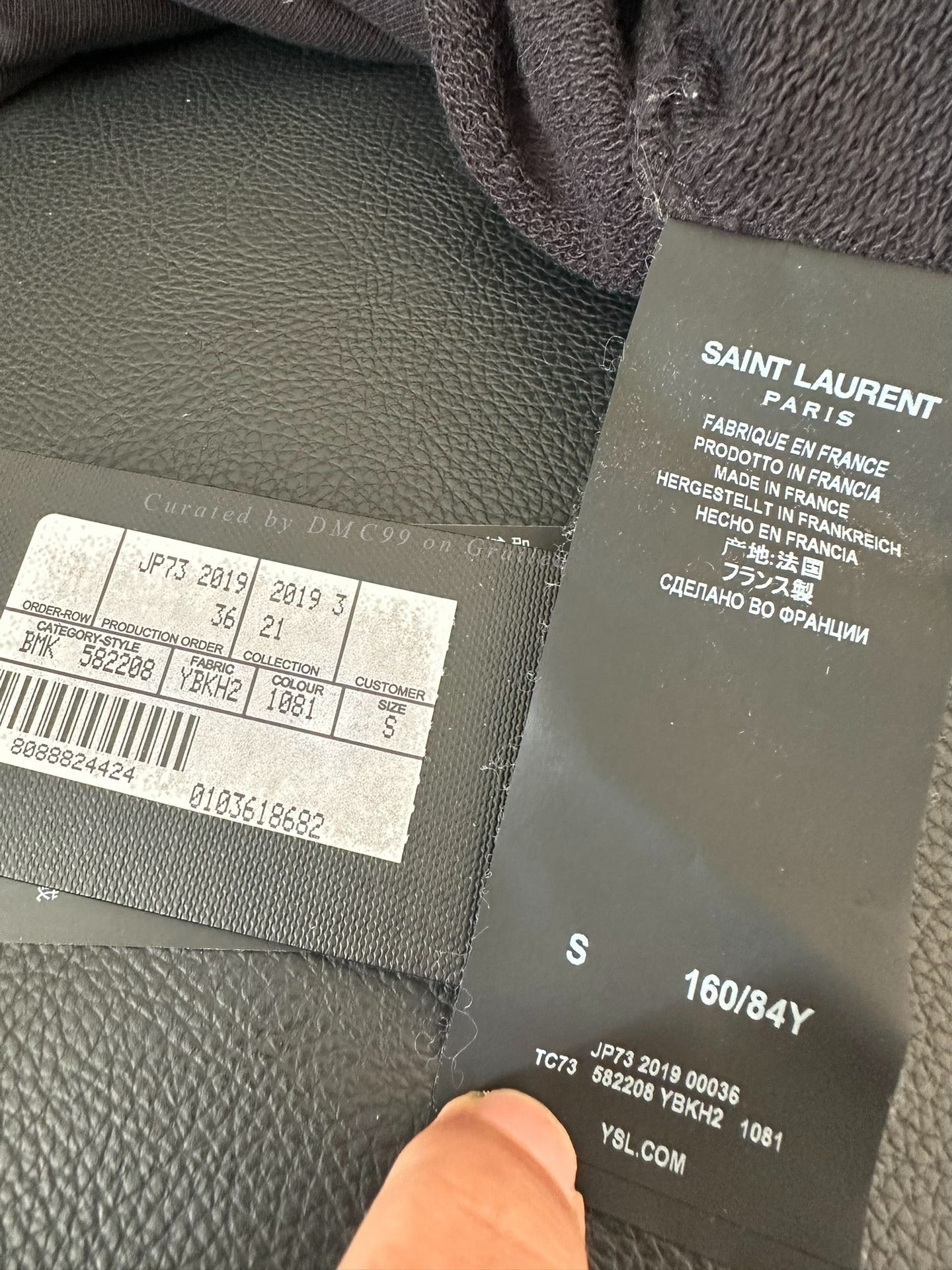 Saint Laurent SS19 Black Palm Print Hoodie