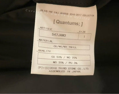 2017AW Julius Runway Diagonal Cut Coat