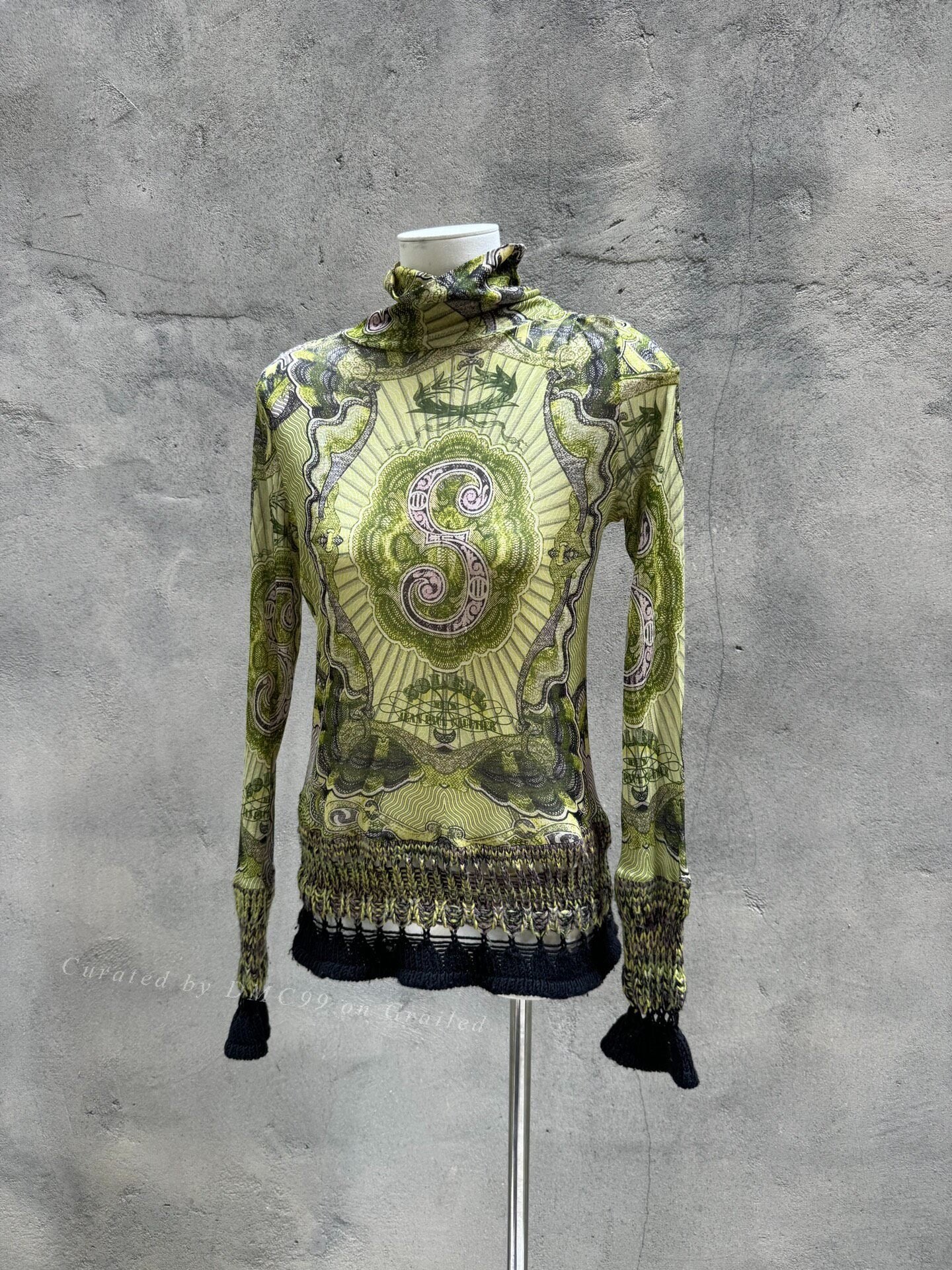 Jean Paul Gaultier Green Dragon Mesh Shirt