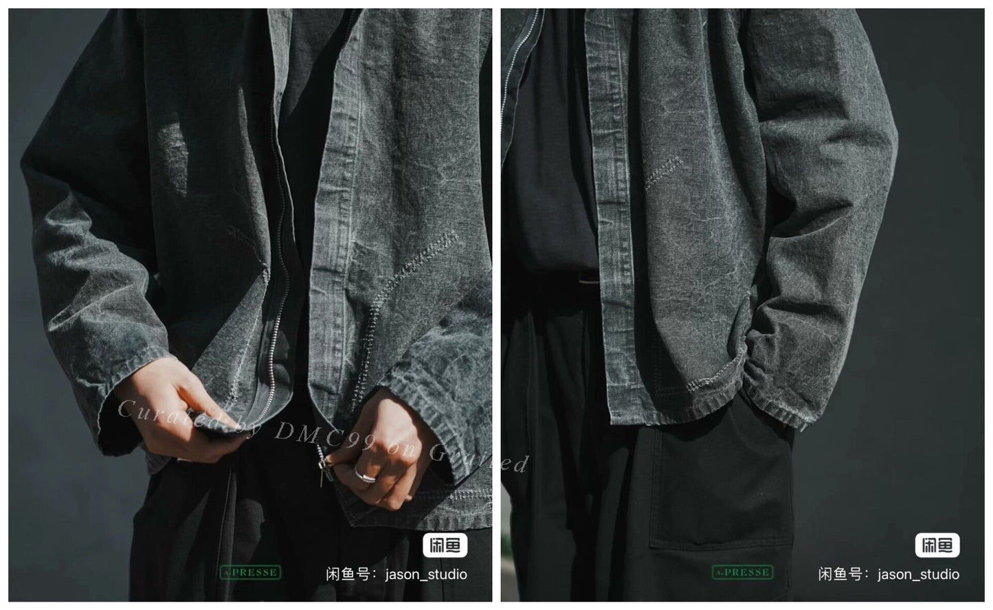 A.presse 25ss Black Washed Safari Jacket